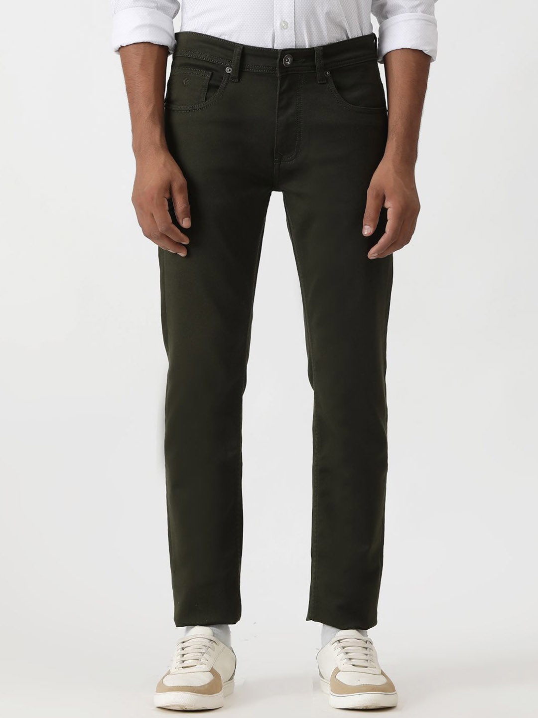 

Greenfibre Men Slim Fit Mid-Rise Cotton Jeans, Olive