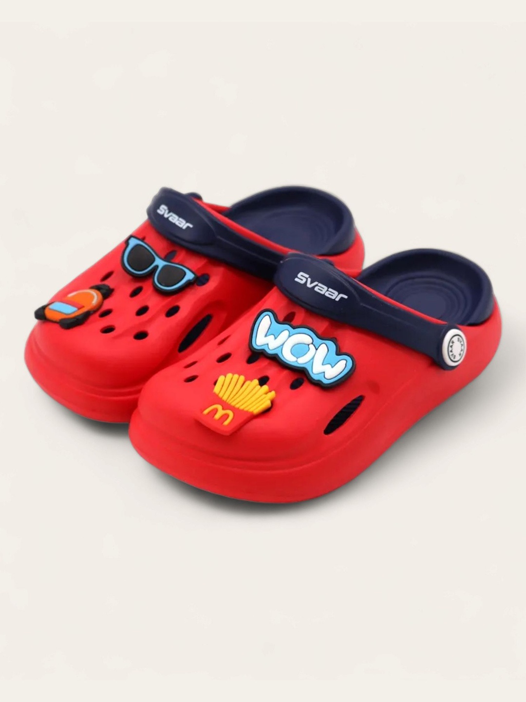 

Svaar Kids Self Design Rubber Clogs, Red