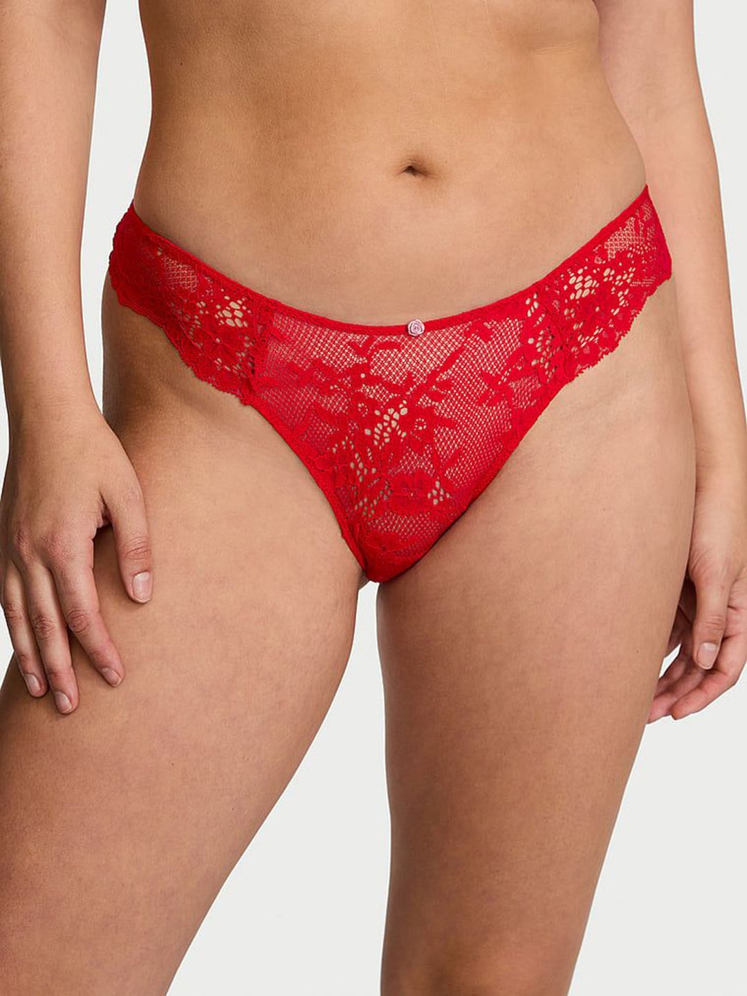 

Victoria's Secret Women Dream Angels Twinkle Bow Lace Brazilian Briefs-1125364992Q4, Red