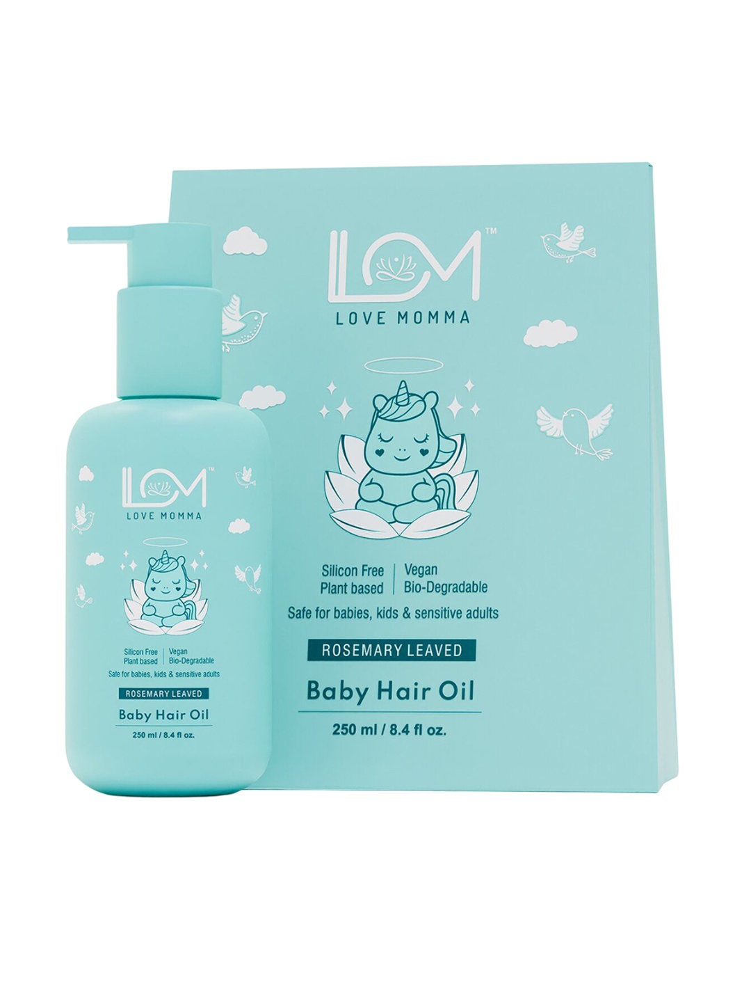 

Love Momma Rosemary Leaved Silicon Free Vegan Baby Hair Oil - 250 ml, Sea green