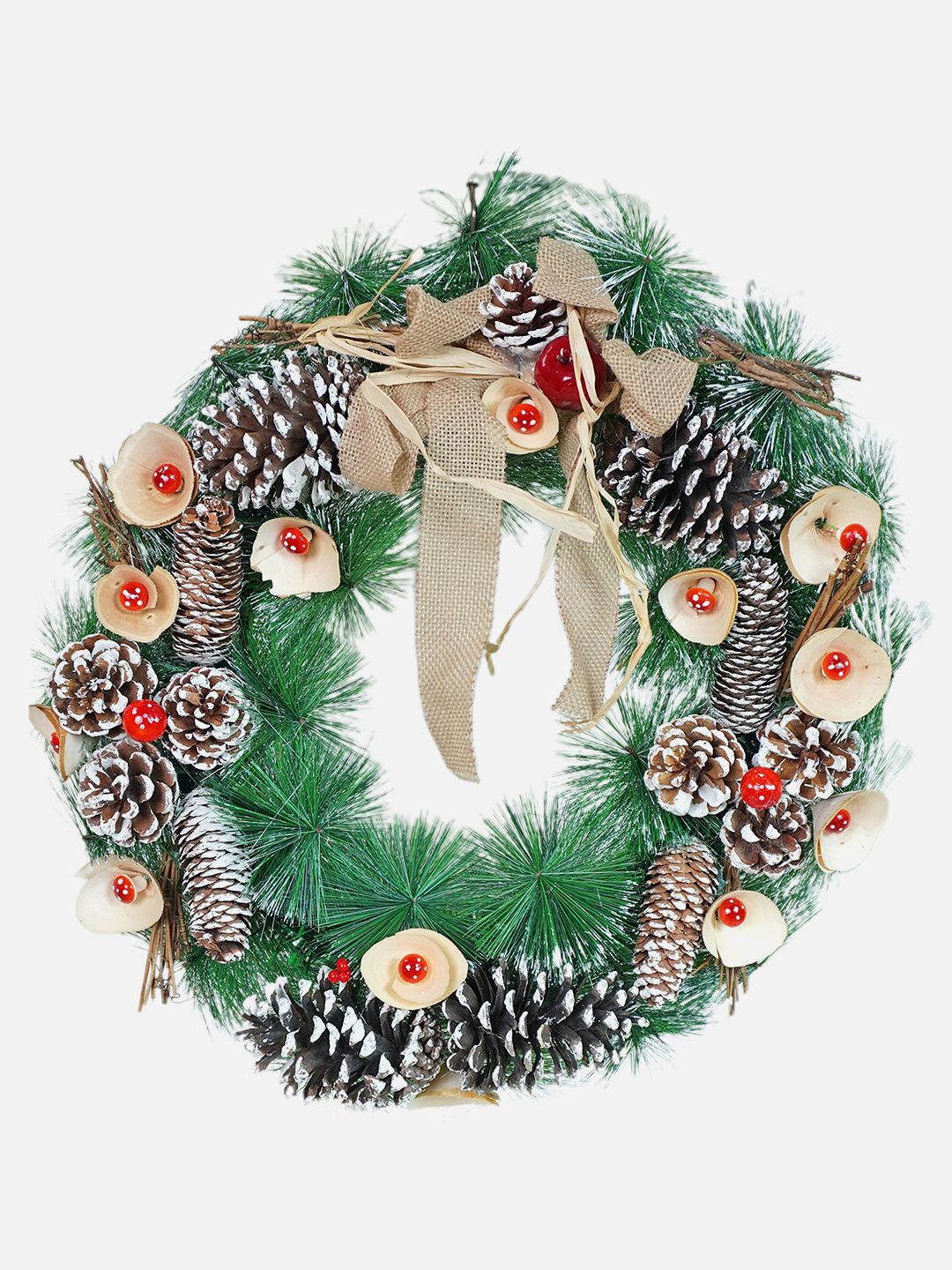 

Little Surprise Box LLP Red & Green Artificial Christmas Wreath For Door Wall