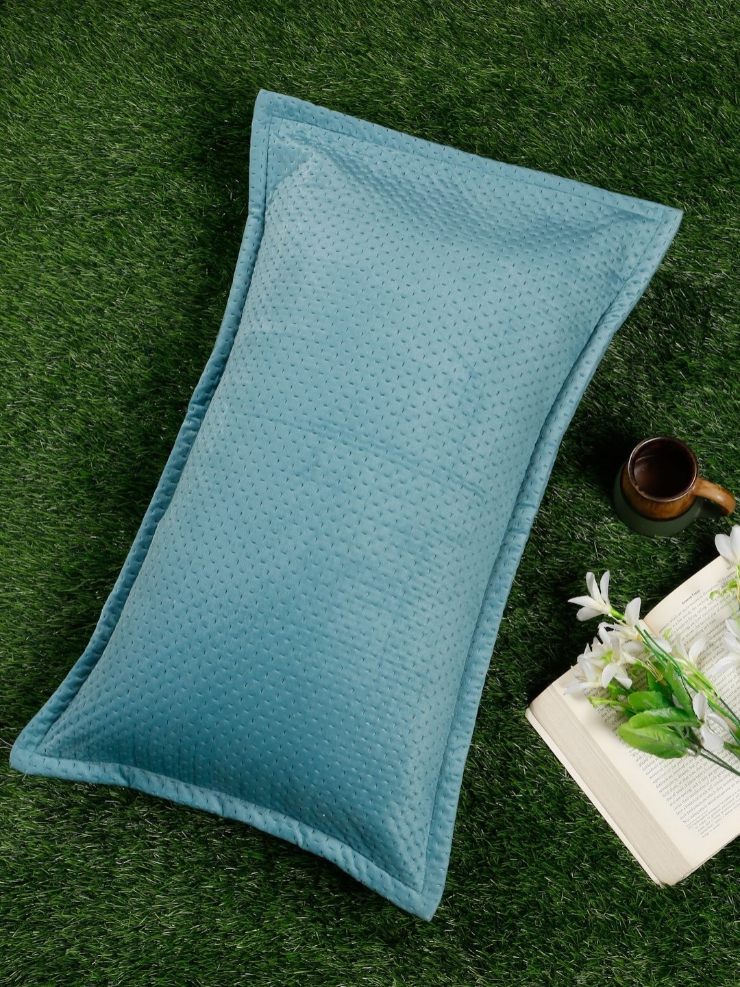 

SOKNACK Turquoise Blue 1 Pieces Solid Linen Rectangle Pillow Covers