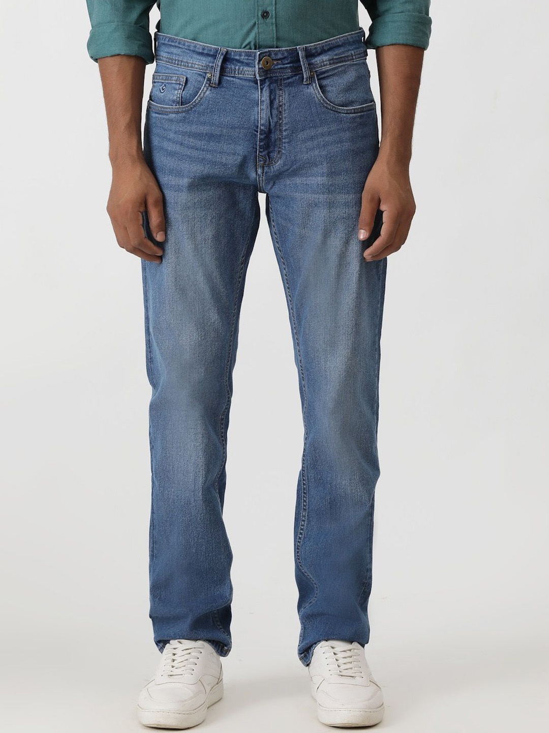 

Greenfibre Men Slim Fit Light Fade Mid-Rise Jeans, Blue