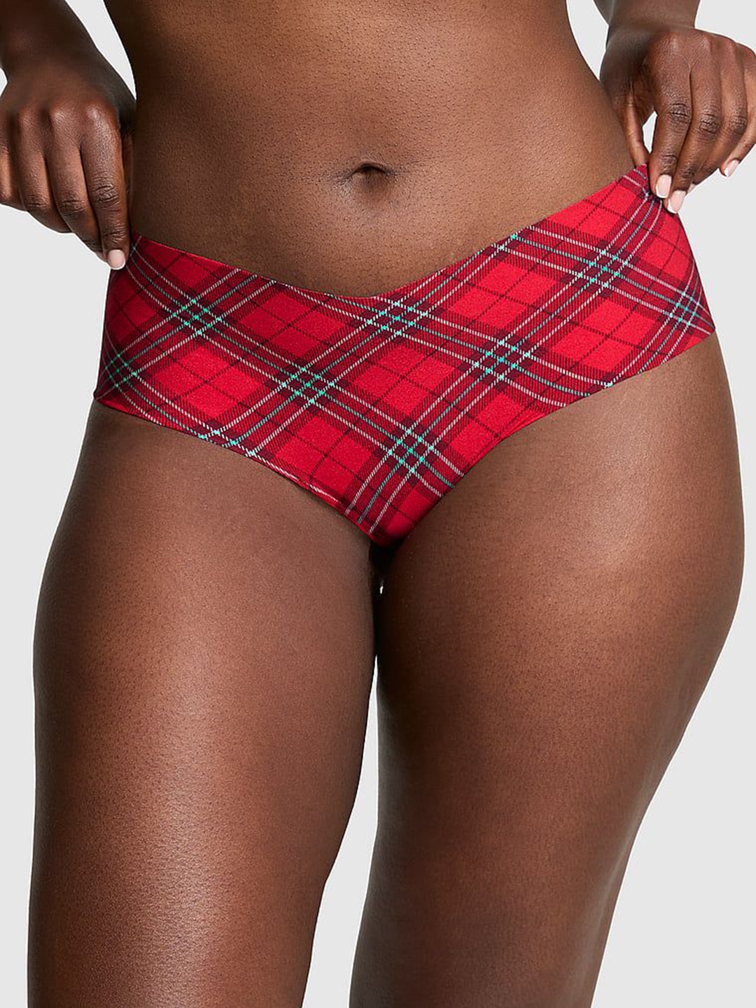 

Victoria's Secret Women Checked Low-Rise Seamless Hipster Brief, Red