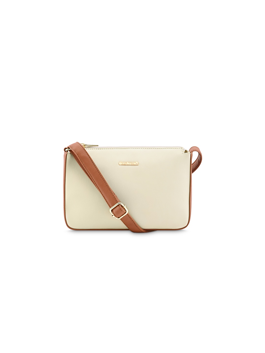 

Fastrack Structured Sling Bag with Tasselled, Beige