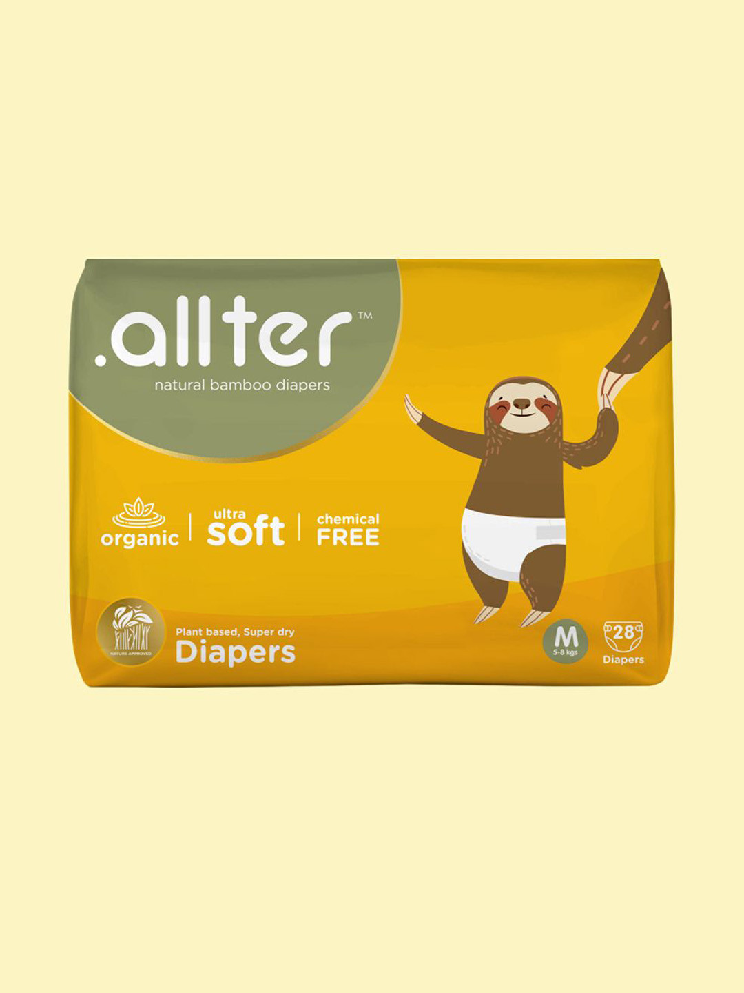 

.allter Organic Bamboo Rash Free Diapers - L, Green