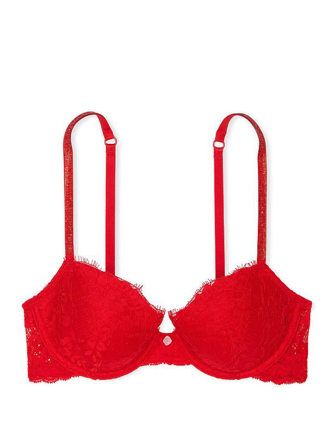 

Victoria's Secret Women Medium Coverage Underwired Lightly Padded Lace Bra, Red