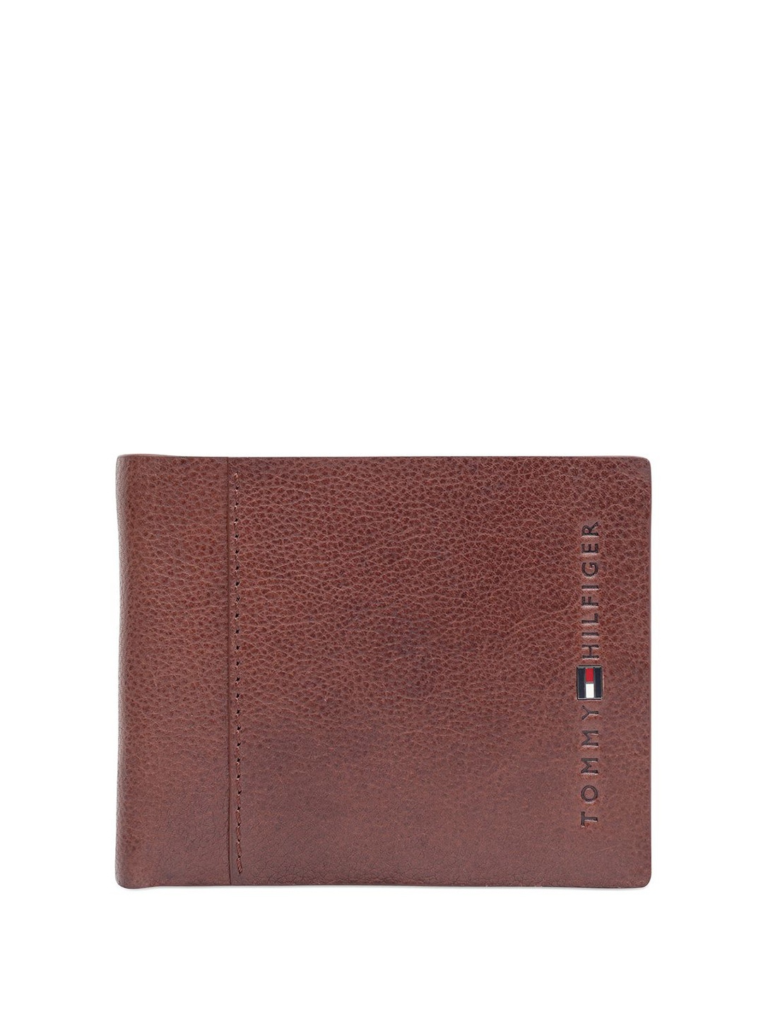 

Tommy Hilfiger Men Textured Leather Two Fold Wallet, Brown