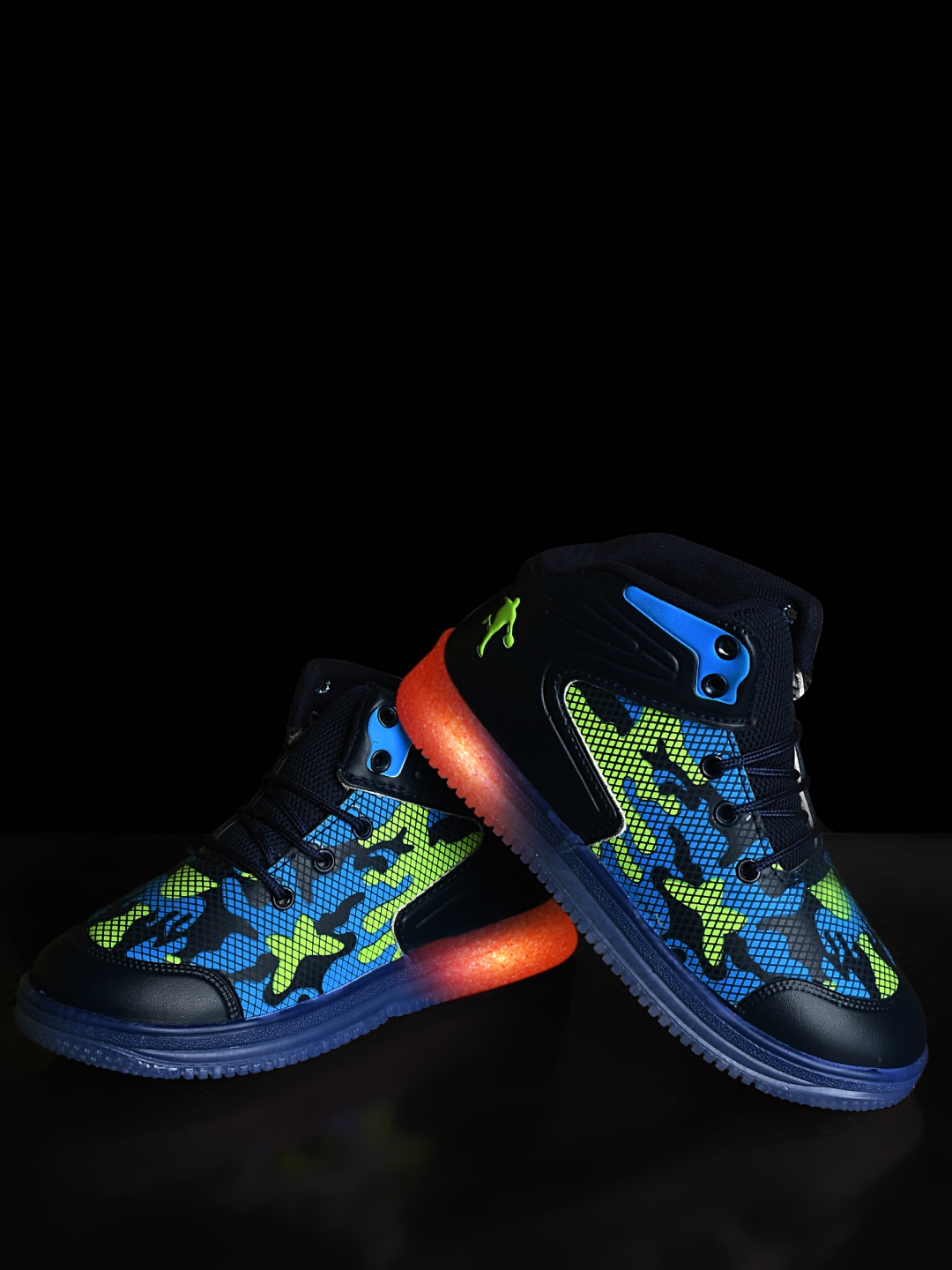 

Tiny Bugs Kids Printed Lightweight LED Lace-Up Sneakers, Navy blue
