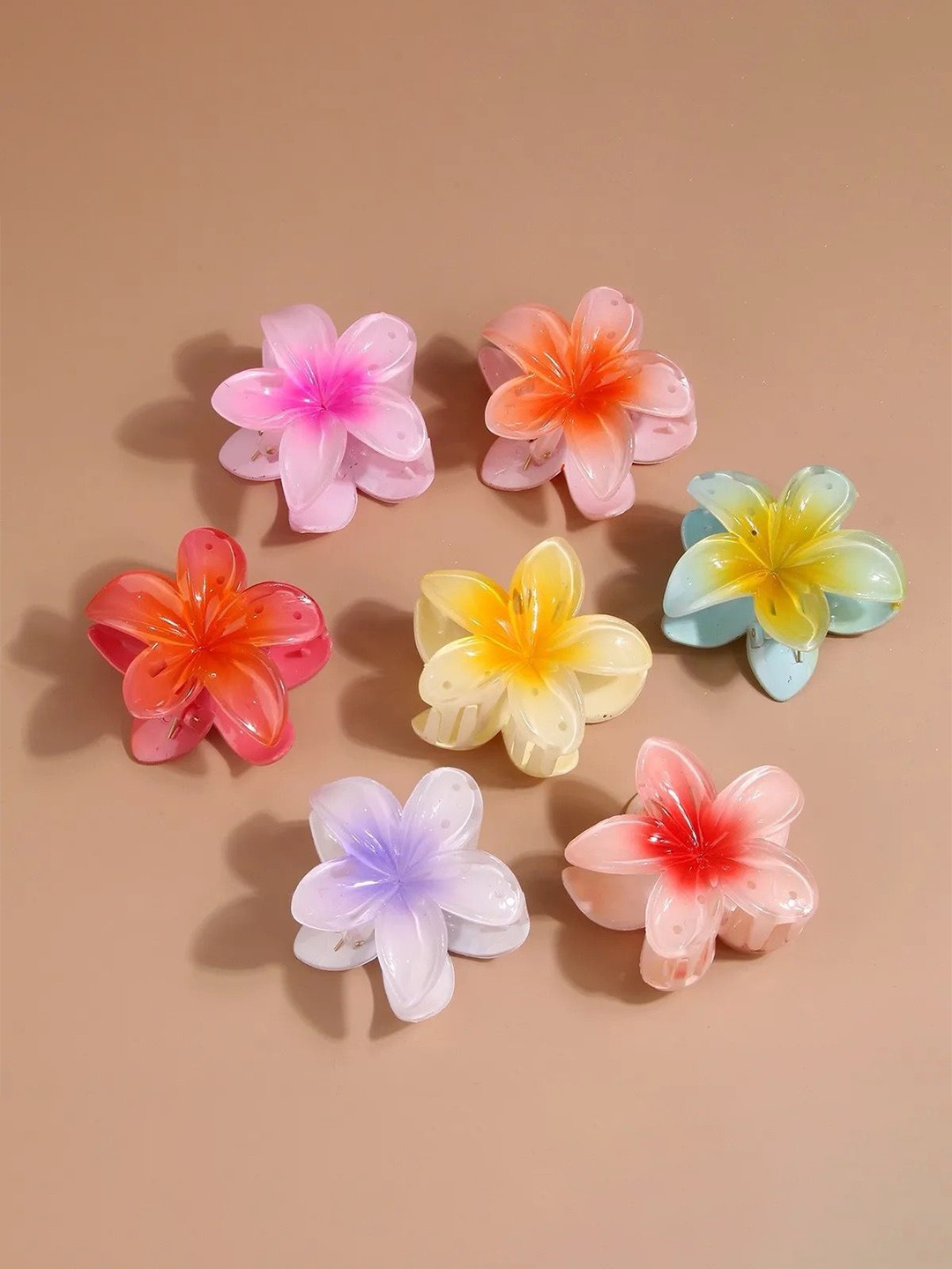 

Radhya Accessories Women Set of 7 Claw Clip, Pink