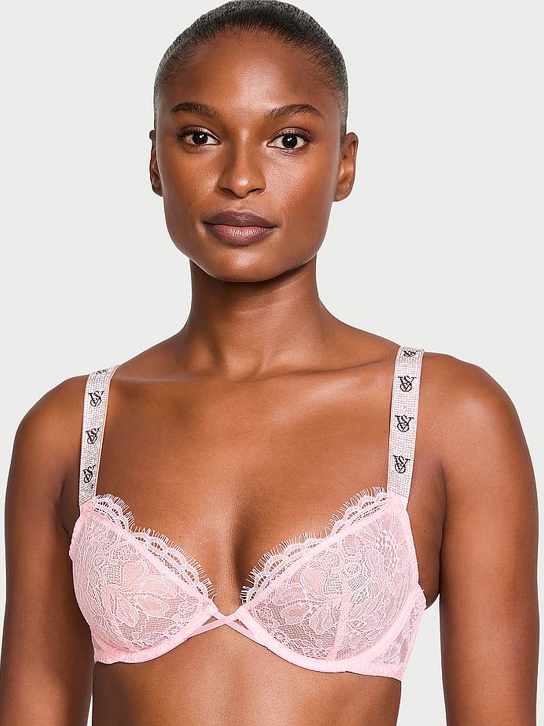 

Victoria's Secret Women Floral Medium Coverage Underwired Bra, Pink
