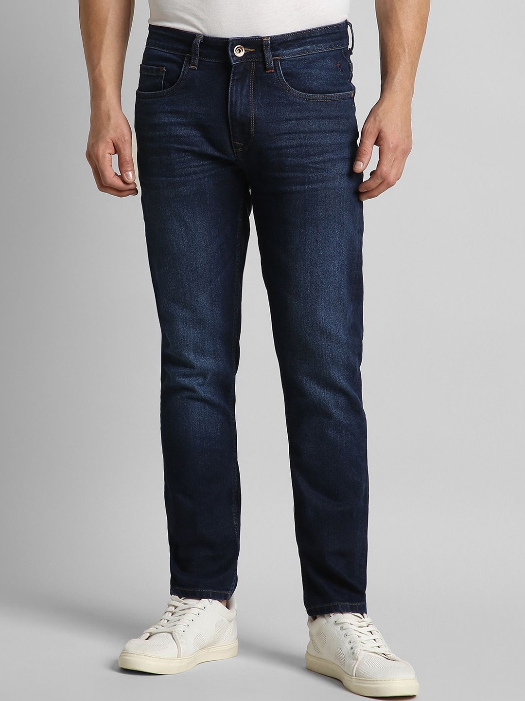

SIMON CARTER LONDON Men Slim Fit Light Fade Jeans, Navy blue
