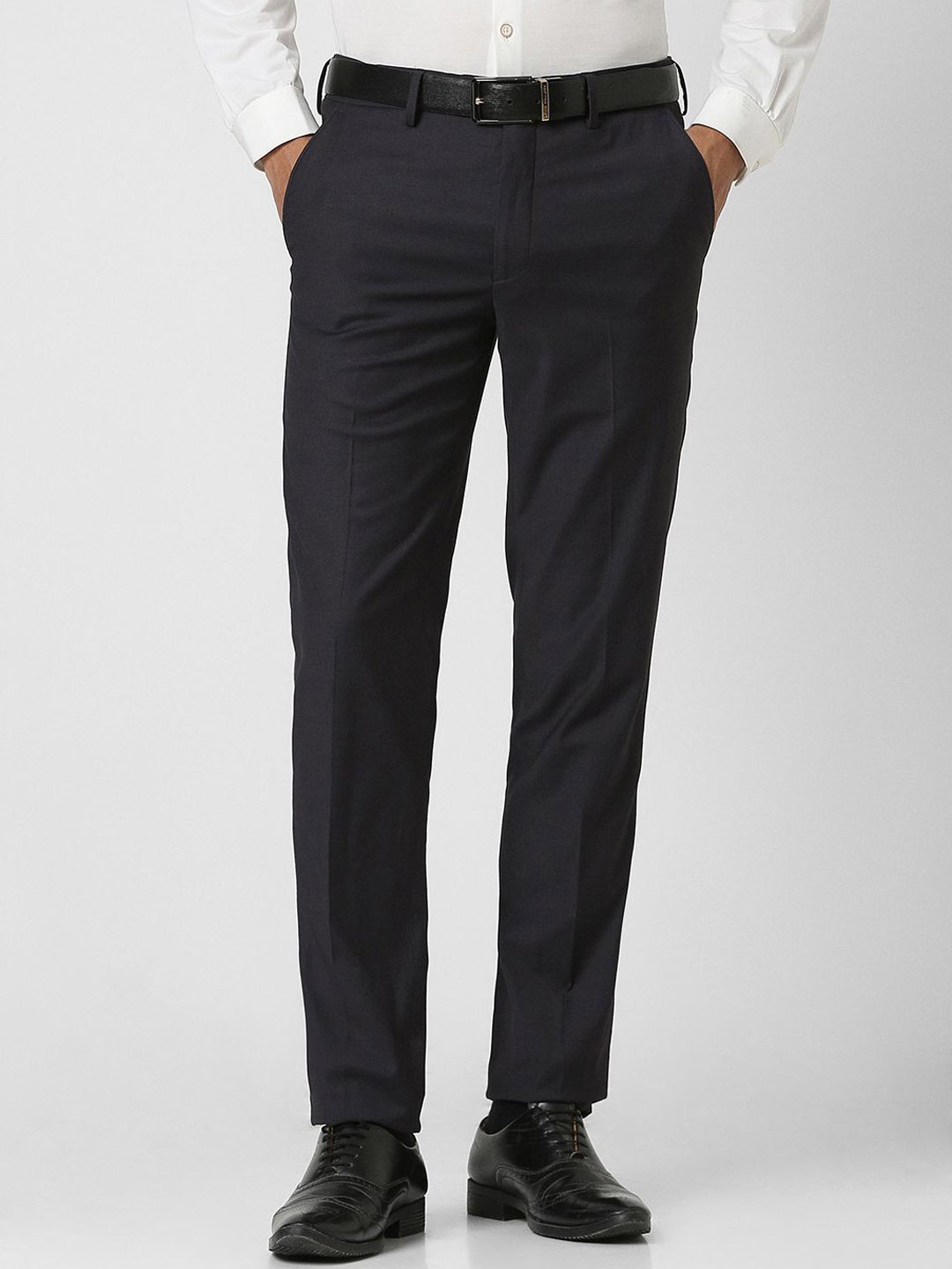 

Van Heusen Men Slim Fit Mid-Rise Formal Trousers, Charcoal