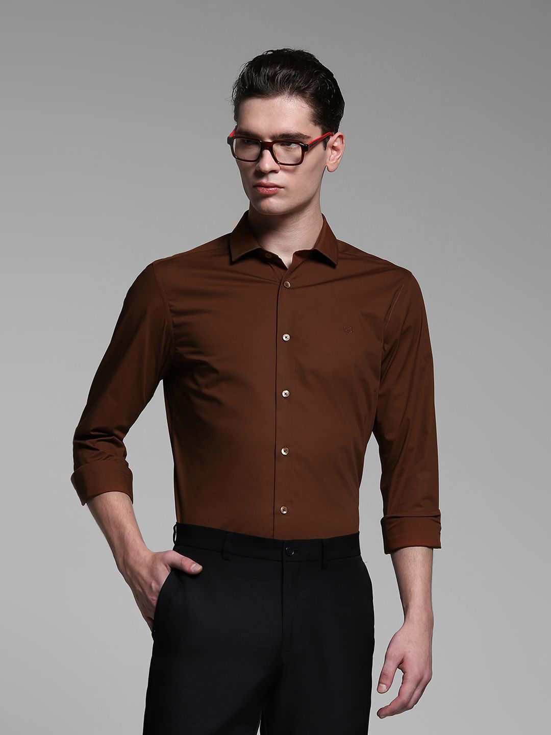 

Jack & Jones Men Slim Fit Opaque Casual Shirt, Brown