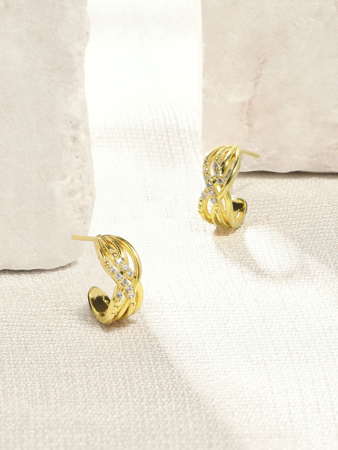 

Accessorize Geometric Half Hoop Earrings, Gold