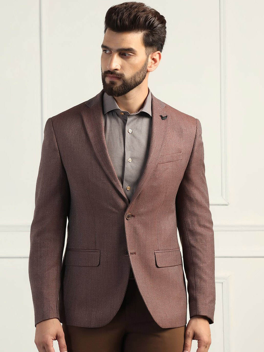 

Blackberrys Slim-Fit Single Breasted Blazer, Brown