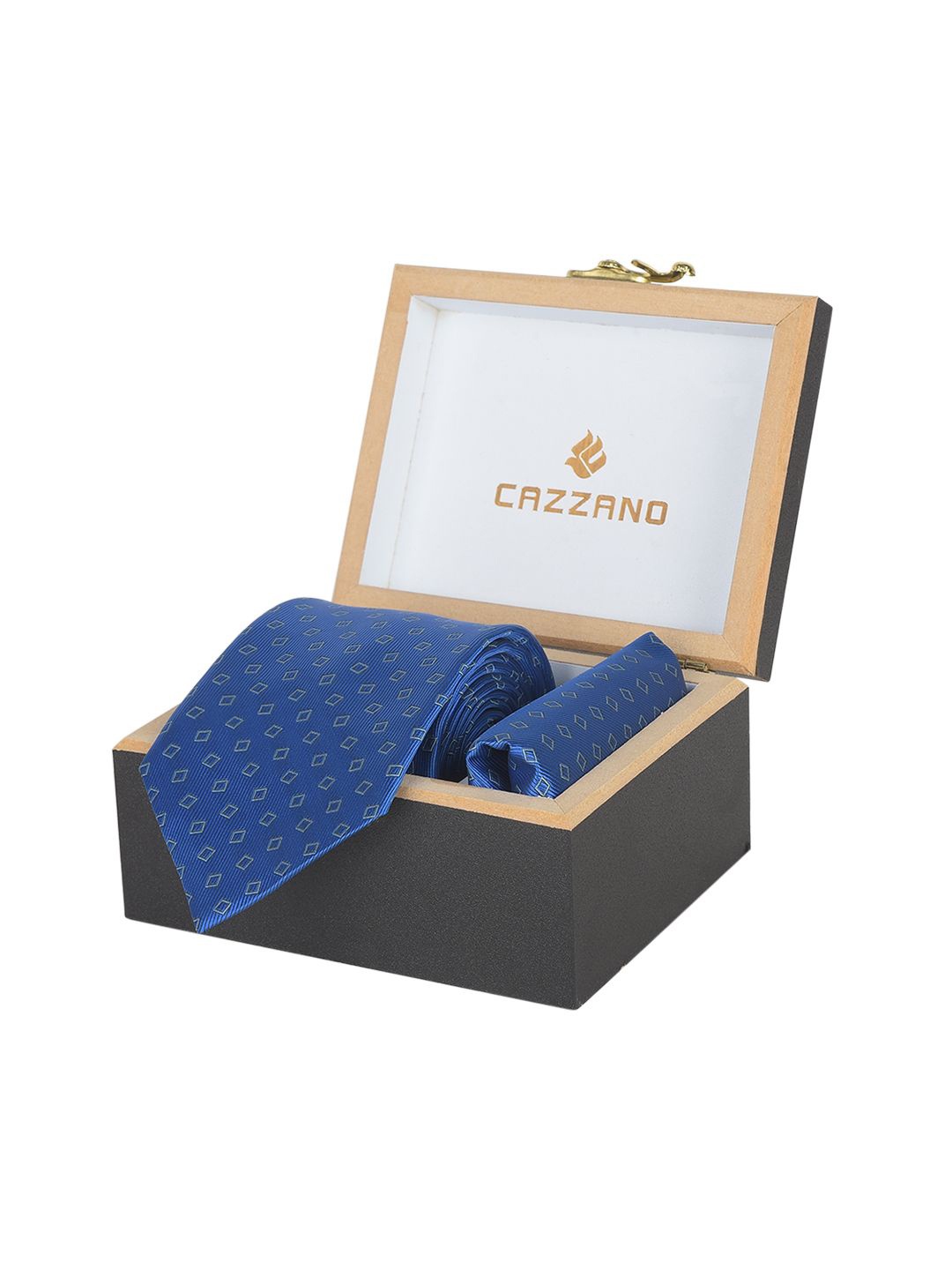 

Cazzano Men Accessory Gift Set of Tie and Pocket Square, Blue