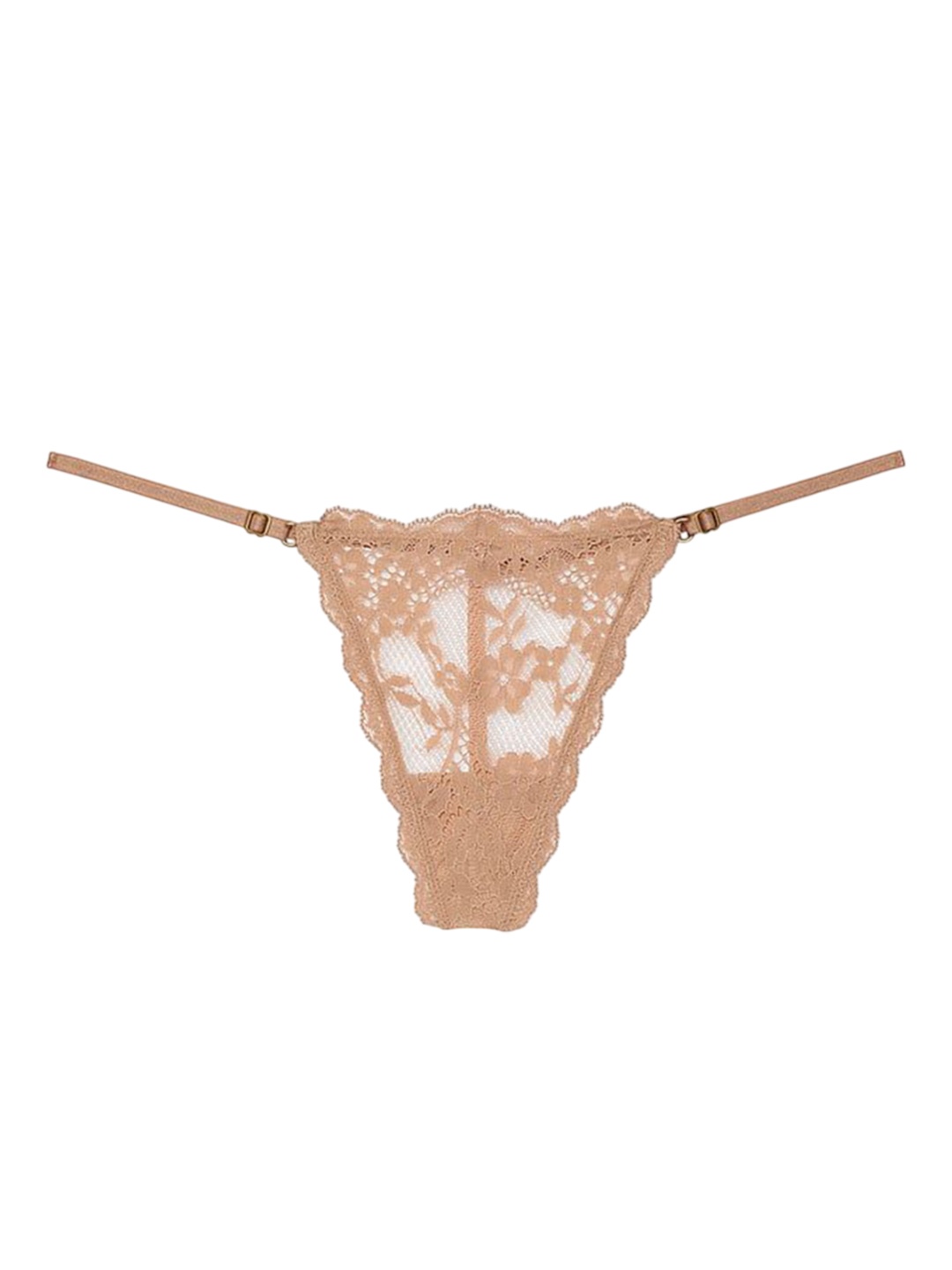 

Victoria's Secret Women Dream Angels Lace Adjustable V-String Thongs Brief, Beige