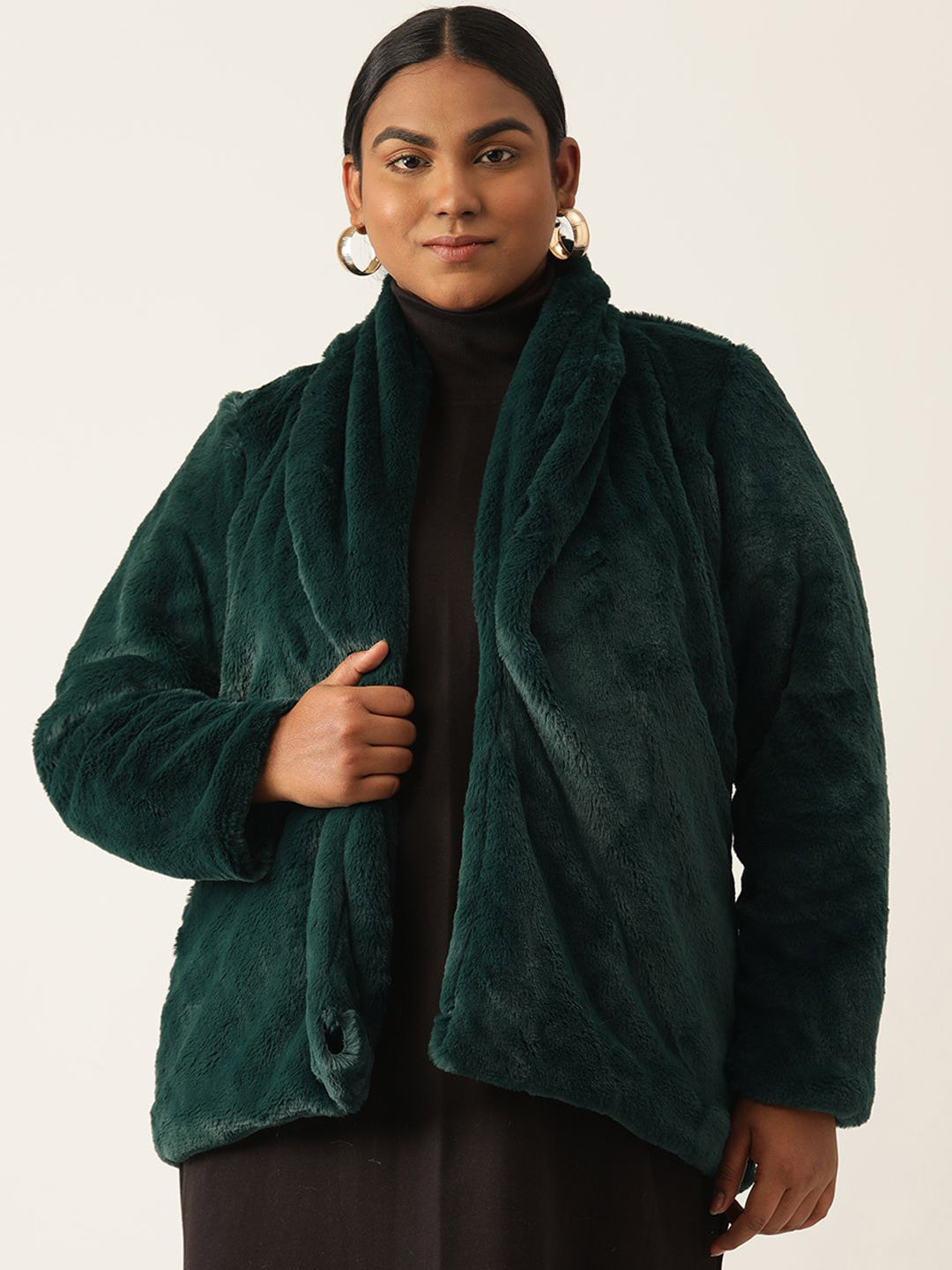 

theRebelinme Women Open Front Jacket, Green