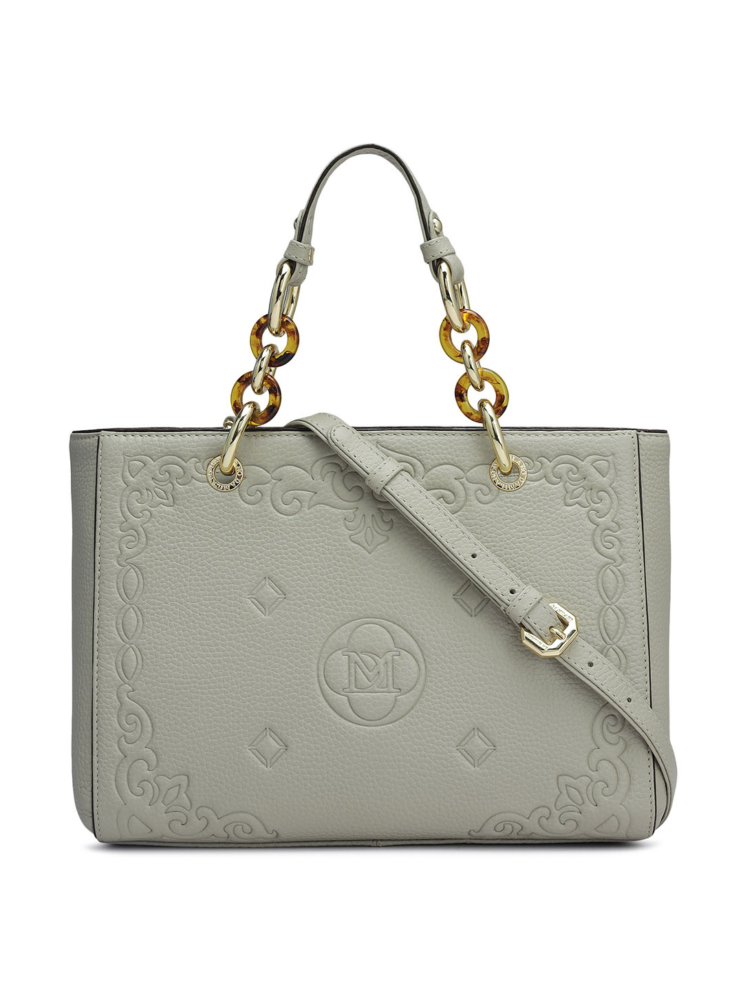 

Da Milano Leather Structured Handheld Bag with Quilted, Green
