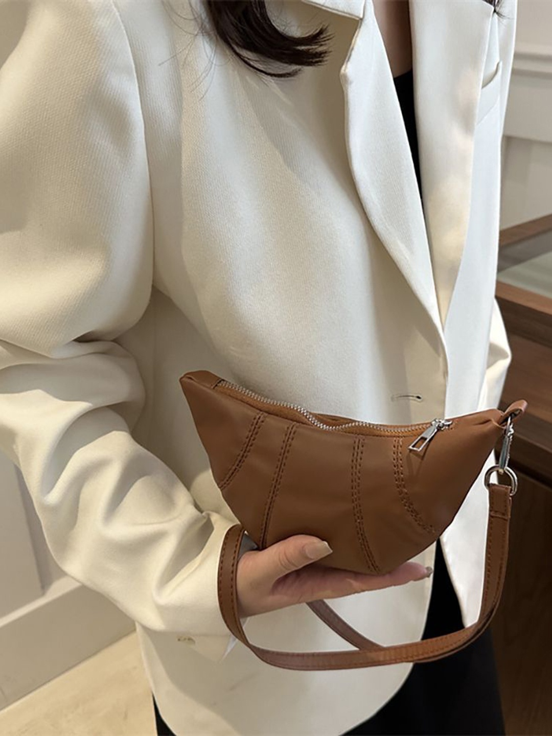 

StyleCast x Revolte PU Hobo Bag, Coffee brown