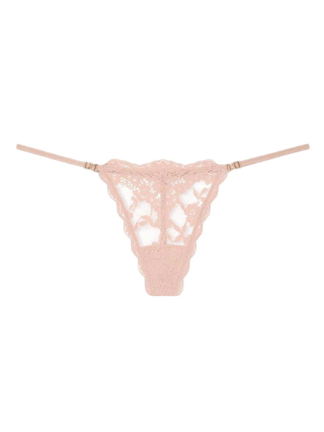 

Victoria's Secret Women Lace Adjustable V-String Bikini Briefs, Beige