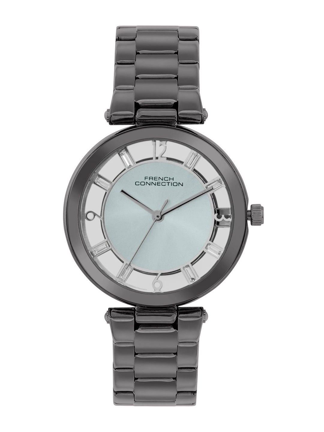 

French Connection Women Embellished Dial & Stainless Steel Analogue Watch FCN0114GNM, Grey