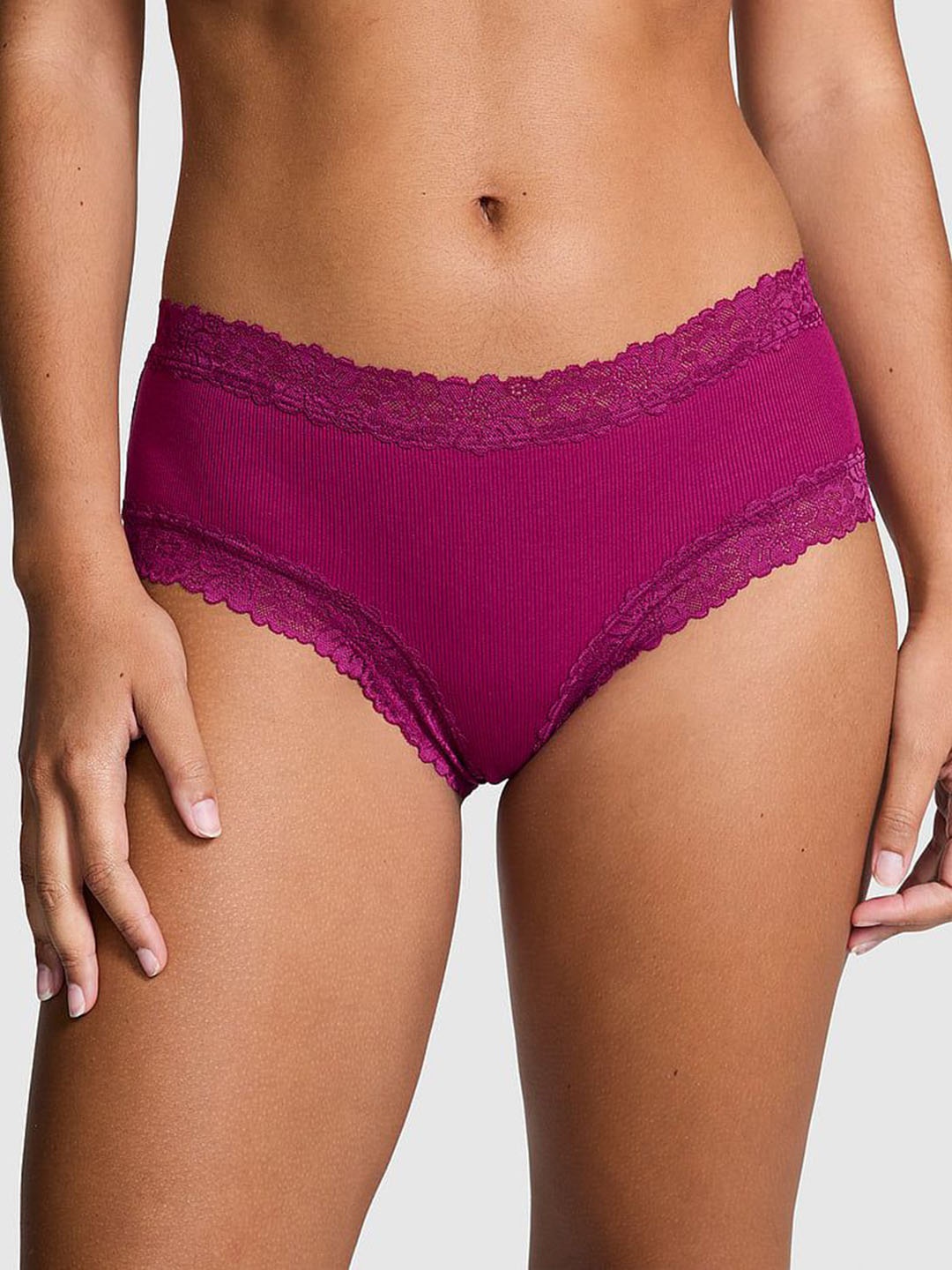 

Victoria's Secret PINK Wink Women Lace-Trim Cheeky Brief, Purple