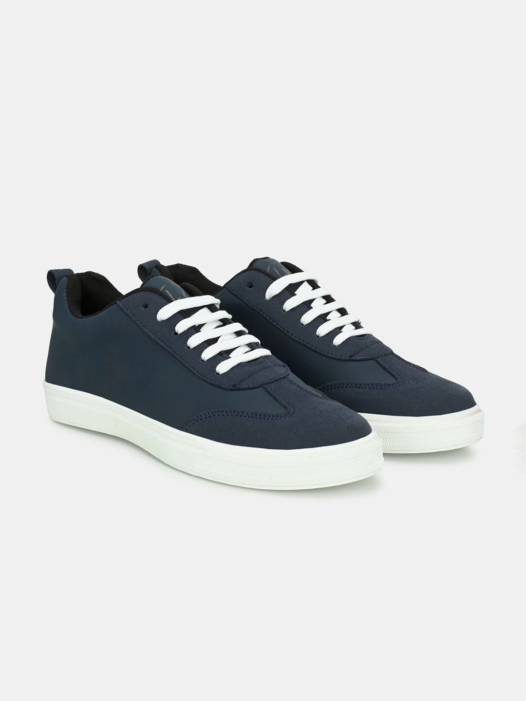 

LeatherKraft Men Round-Toe Lightweight Lace-Up Sneakers, Navy blue