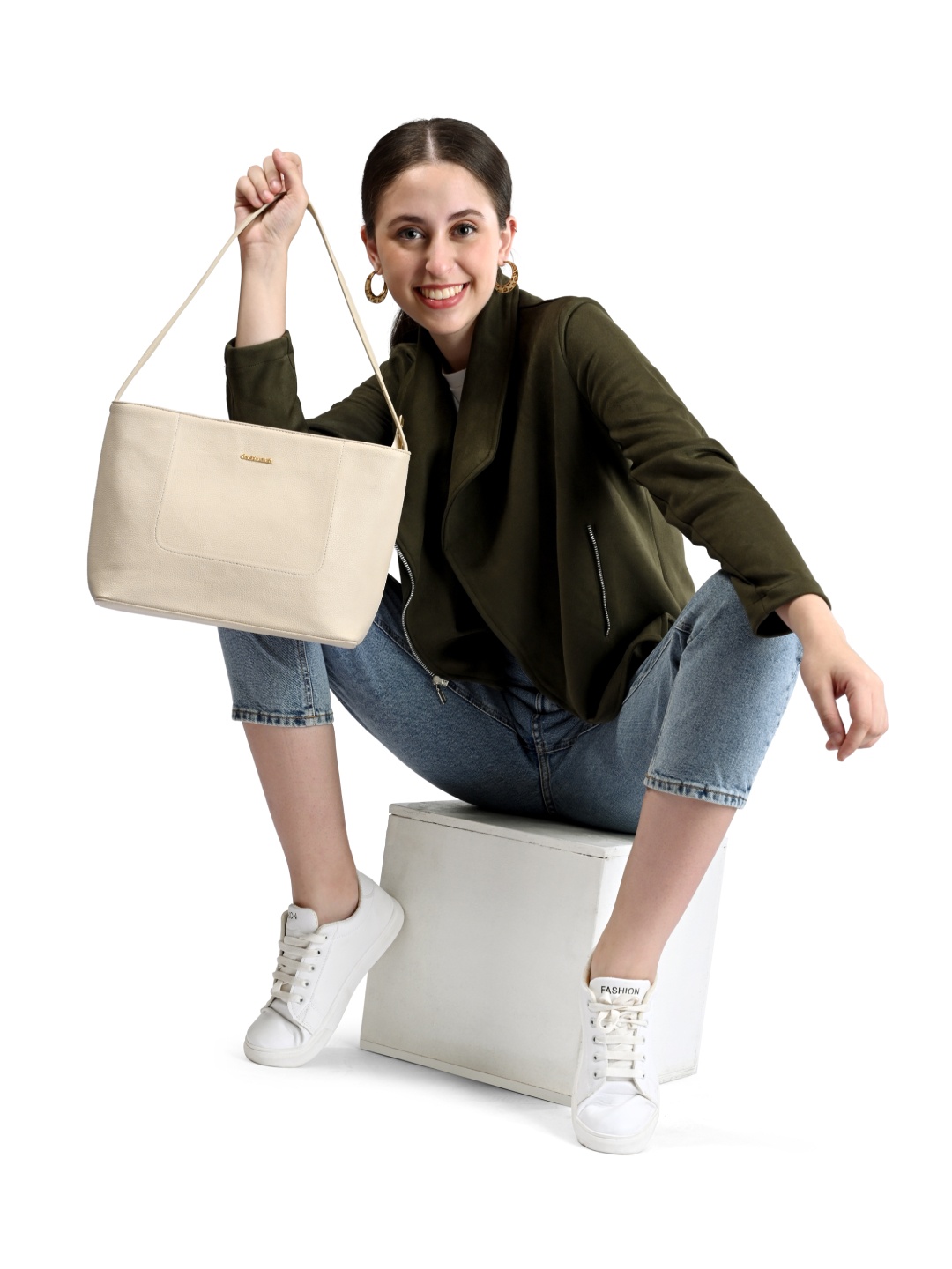 

Fastrack Oversized Structured Shoulder Bag, Beige