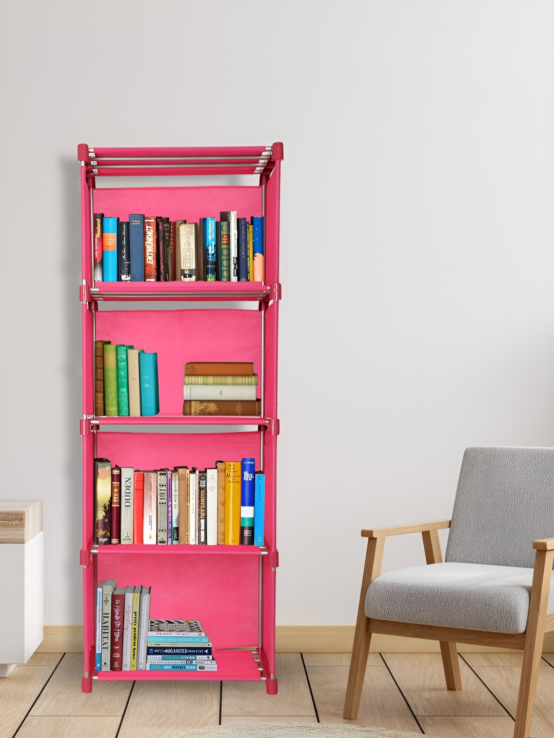 

Decent Hut 5 Shelves Open Book Shelf, Pink