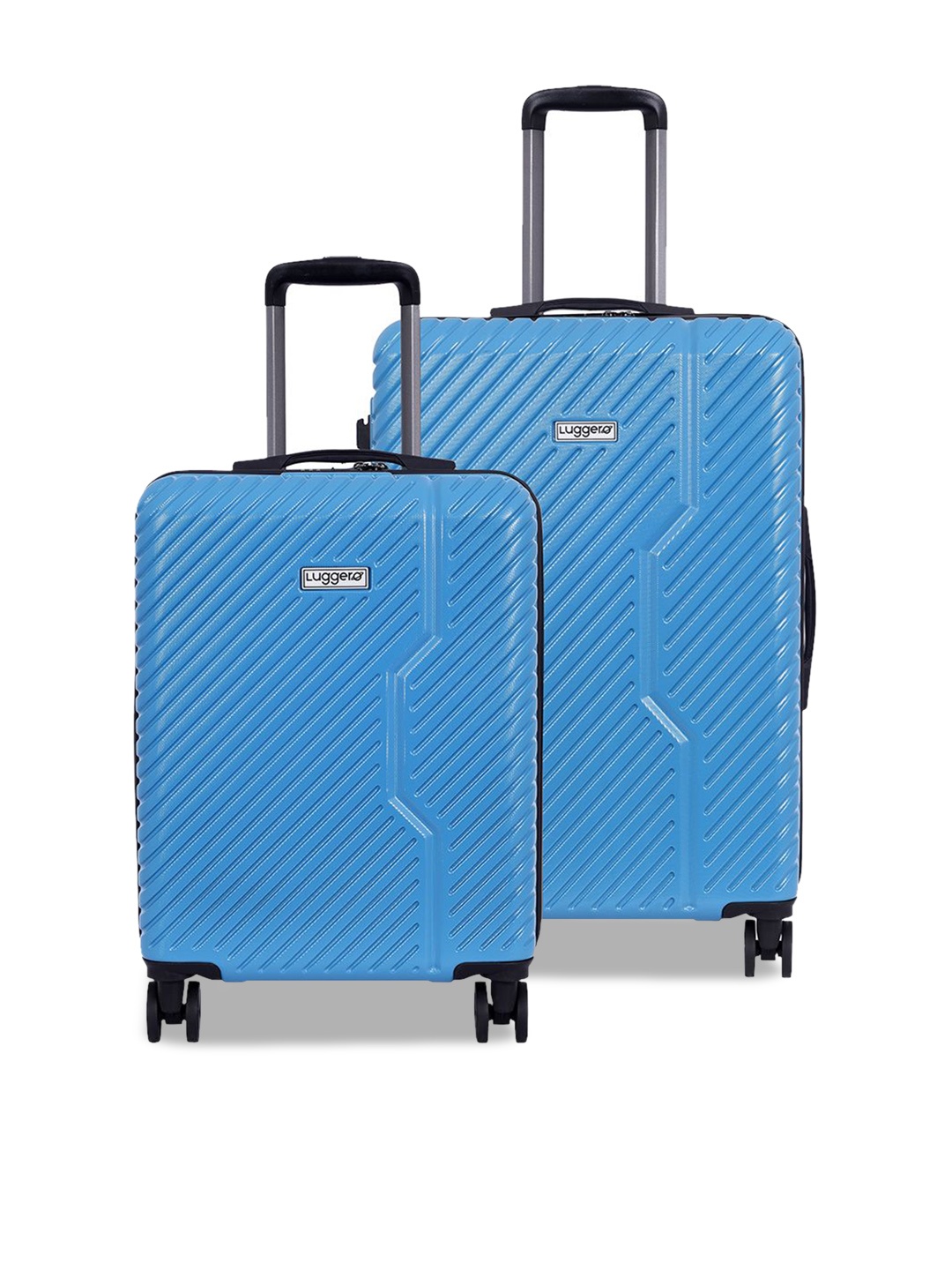 

Luggero Pack Of 2 Textured Hard-Sided Trolley Bag, Blue