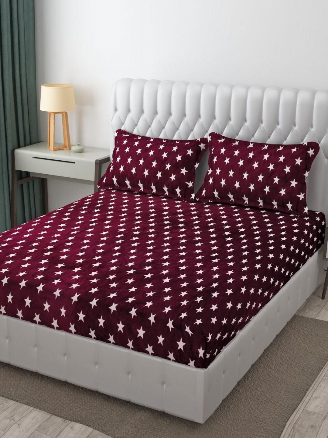 

Banchmark Home Furnishings Burgundy Flannel 200 TC King Bedsheet Set 1.83m x 1.99m x 25cm