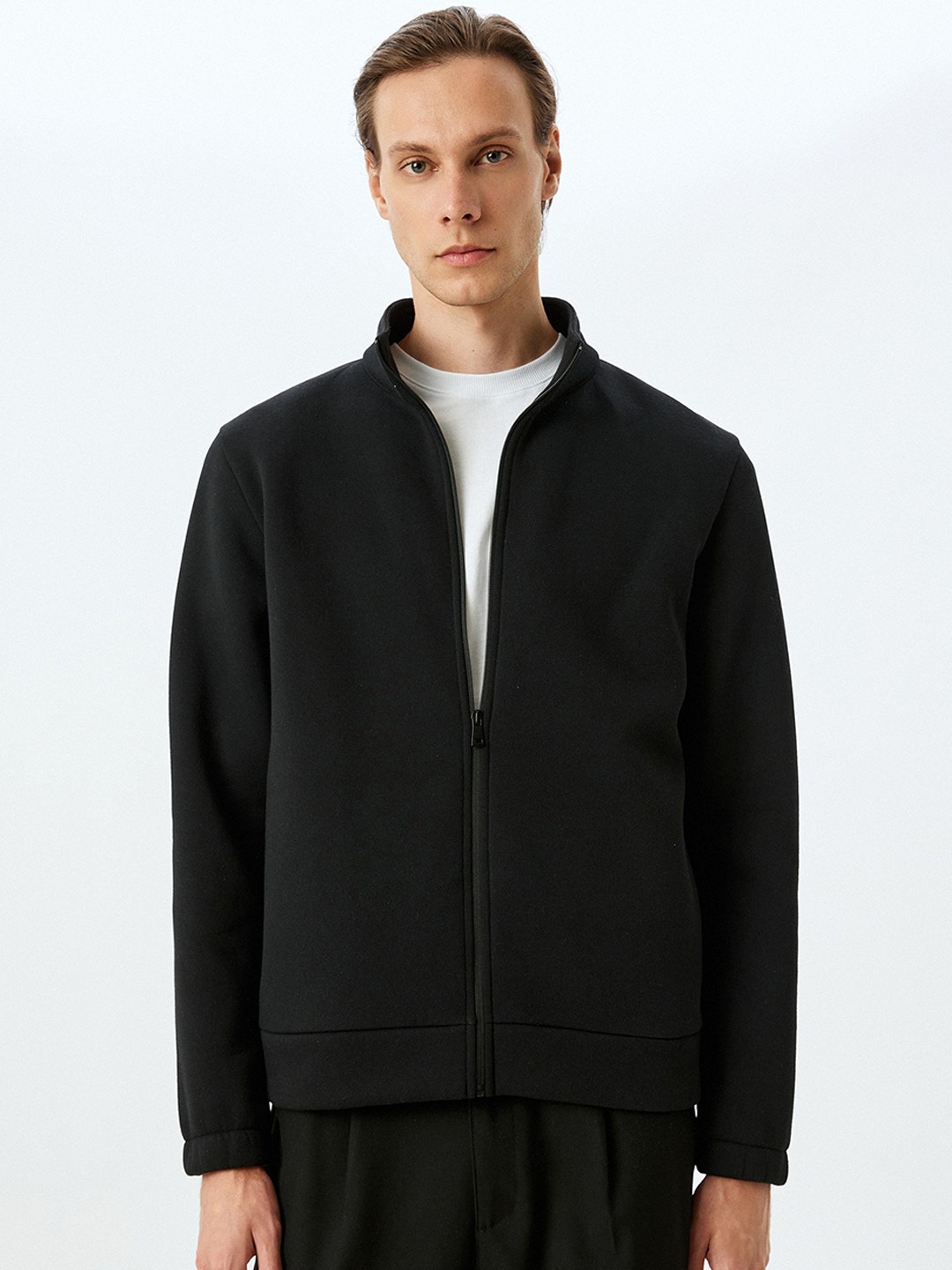 

Koton Men Floral Bomber with Embroidered Jacket, Black