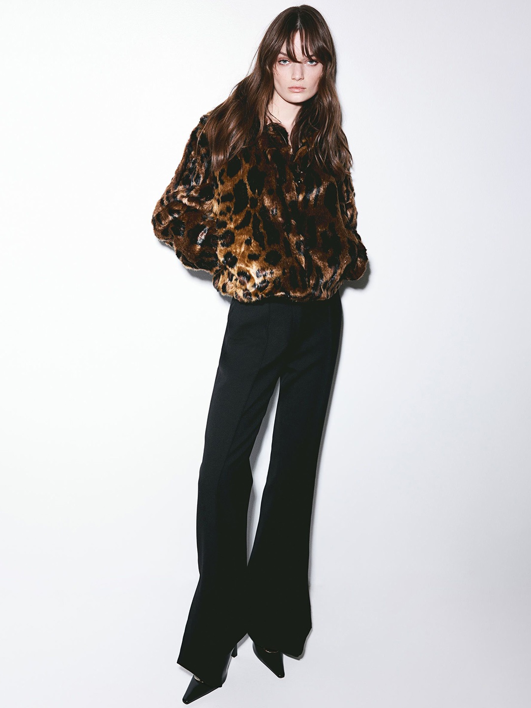 

H&M Printed Fluffy Jacket, Beige