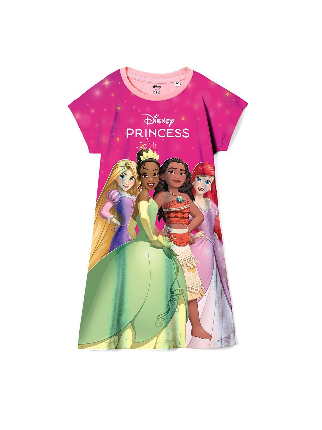 

Wear Your Mind Girls Disney Princess Printed A-Line Dress, Pink