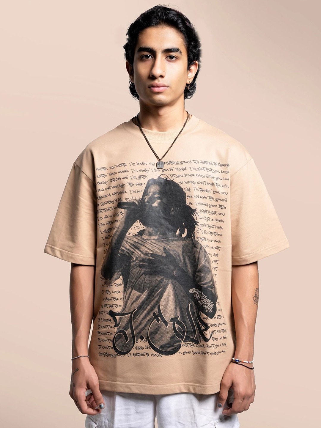 

Altstreetz Men Printed Hooded Monochrome T-shirt, White