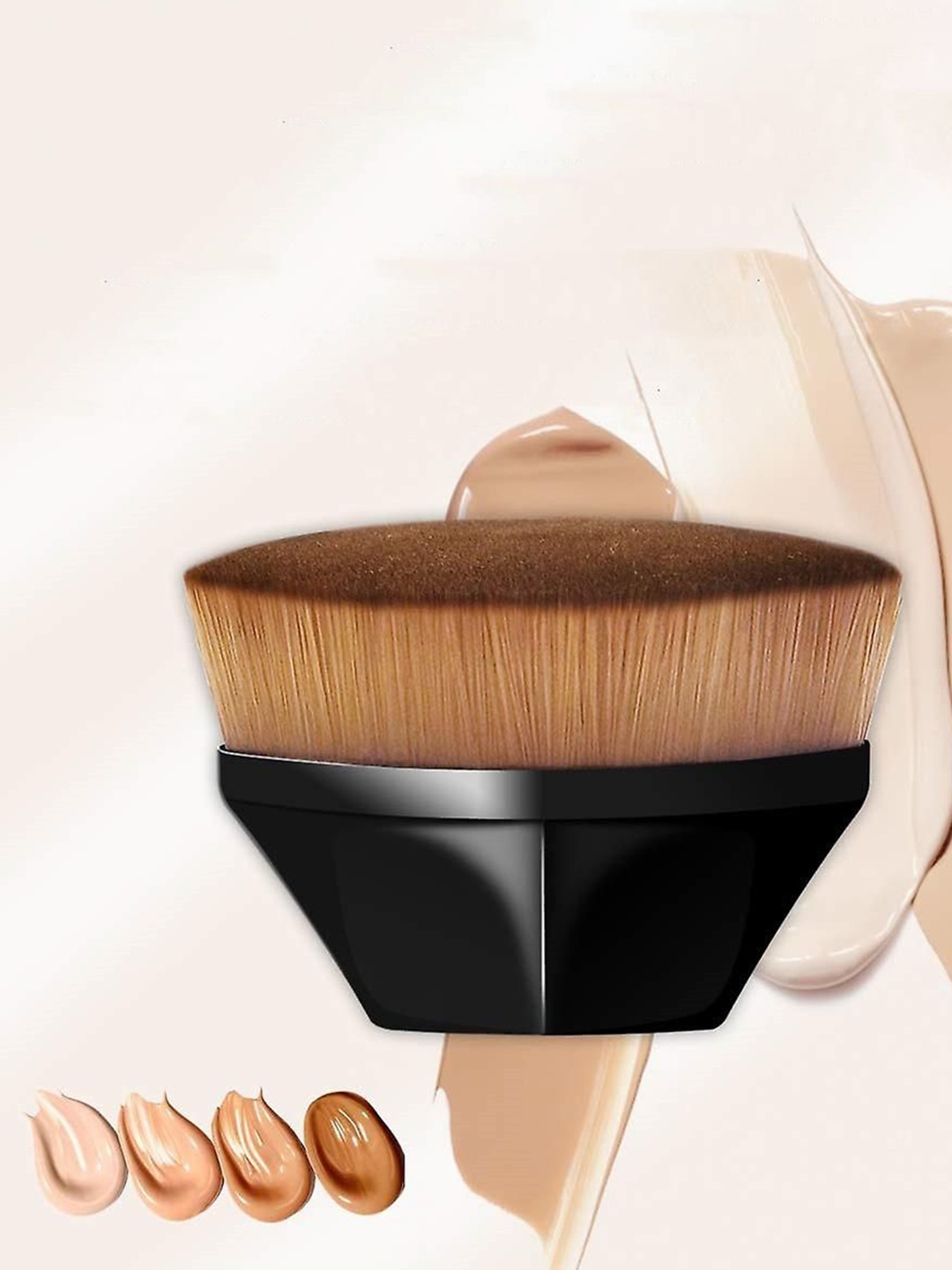 

Facejewel Set Of 2 Foundation Brush & Mushroom Powder Puff Makeup Brush, Brown