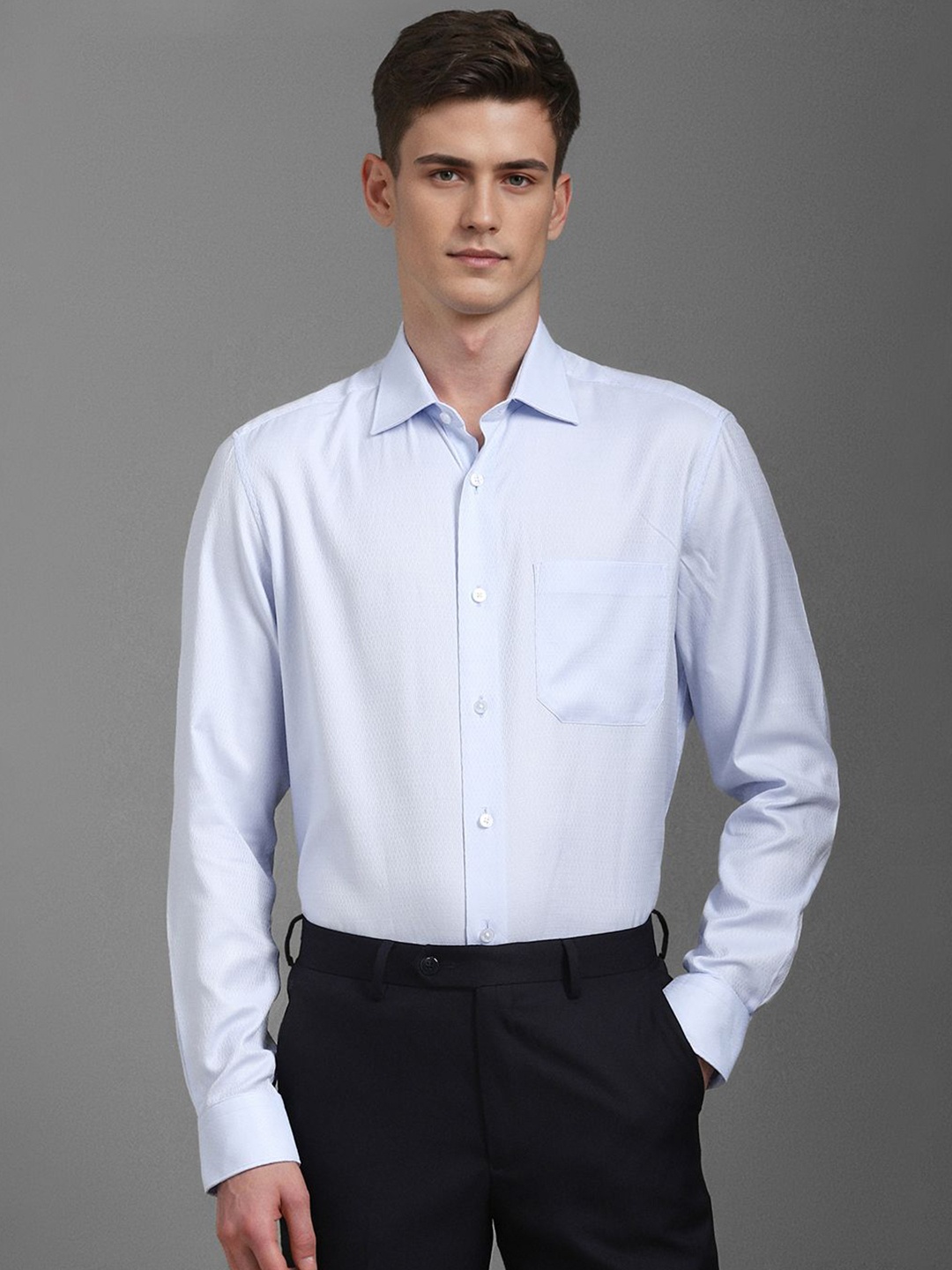 

Louis Philippe Men Classic Opaque Formal Shirt, Blue