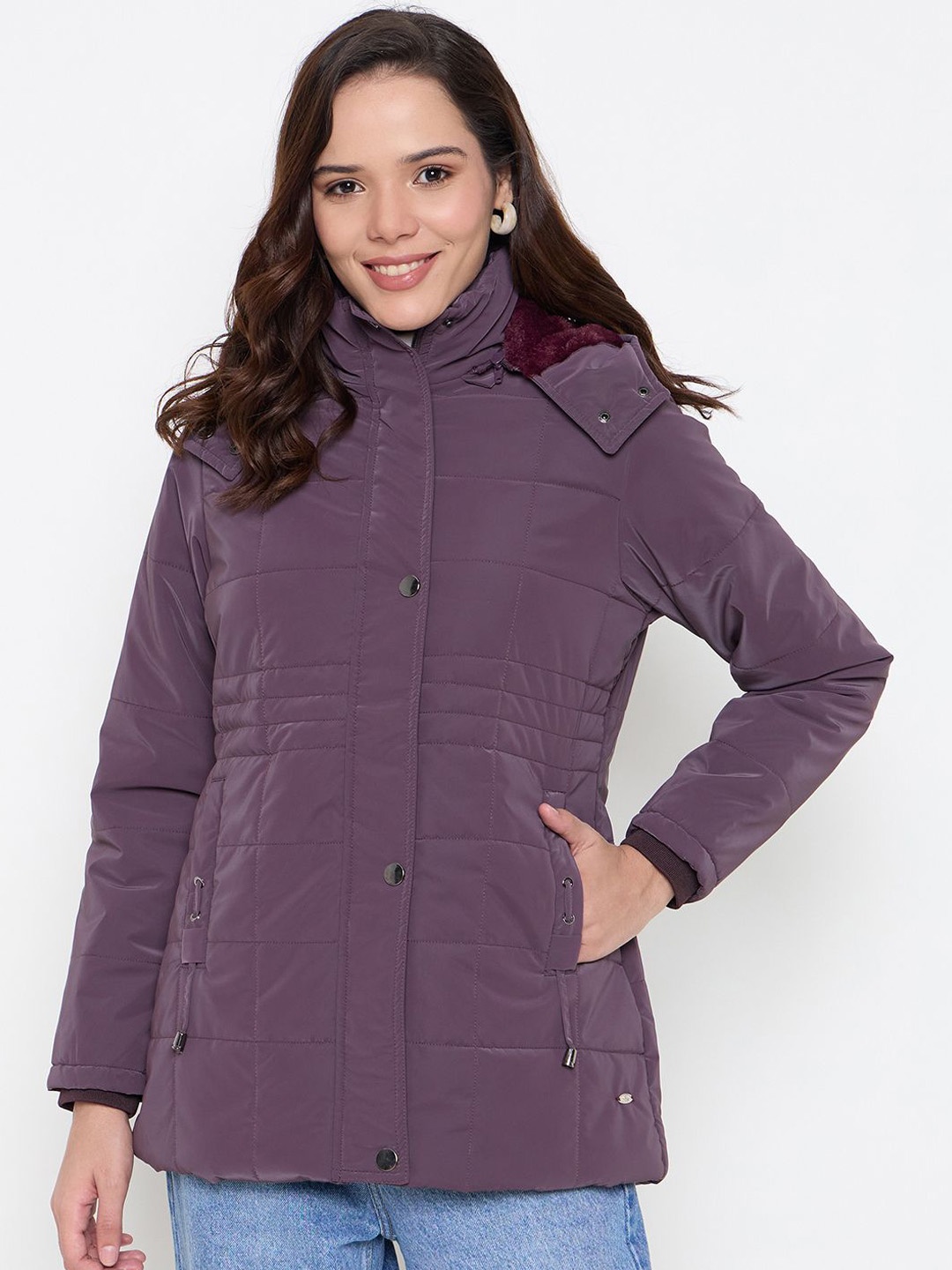 

Duke Women Longline Quilted Jacket, Purple