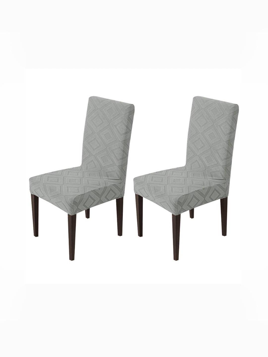 

HOUSE OF QUIRK 2-Pcs Grey Patterned 220 GSM Chair Cover