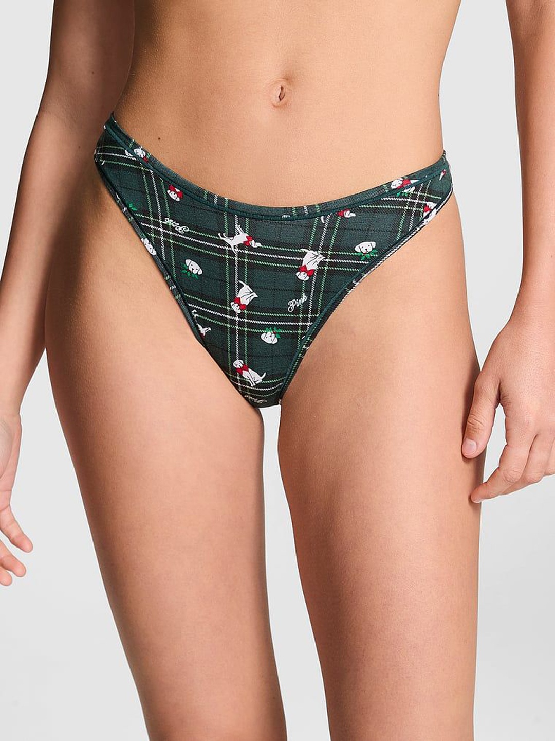 

Victoria's Secret Women Conversational Printed Low-Rise Thong Brief, Green