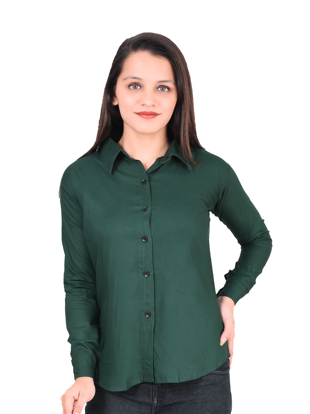 

SNIFFY Girls Opaque Casual Shirt, Green