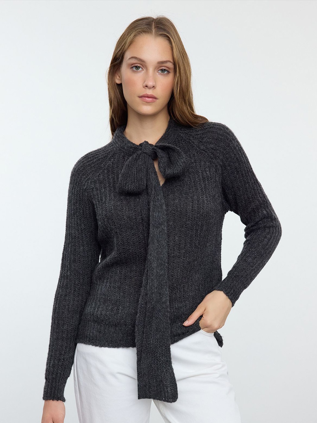 

Trendyol Women Tie-Up Neck Top, Na