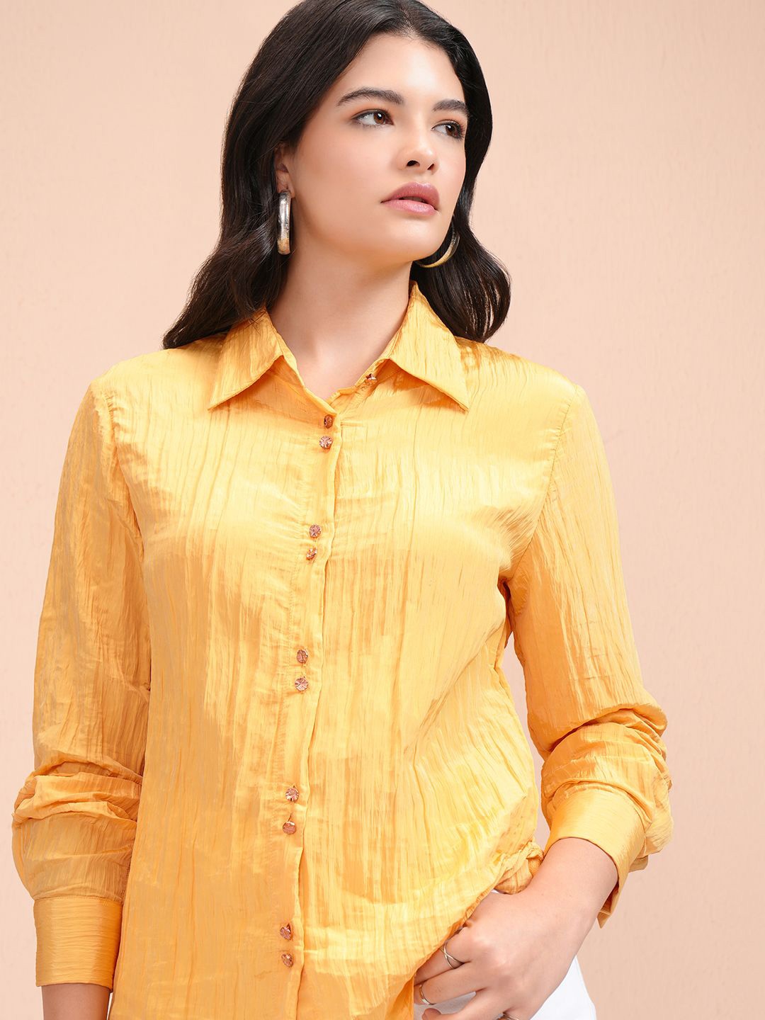 

Tokyo Talkies Women Opaque Casual Shirt, Yellow