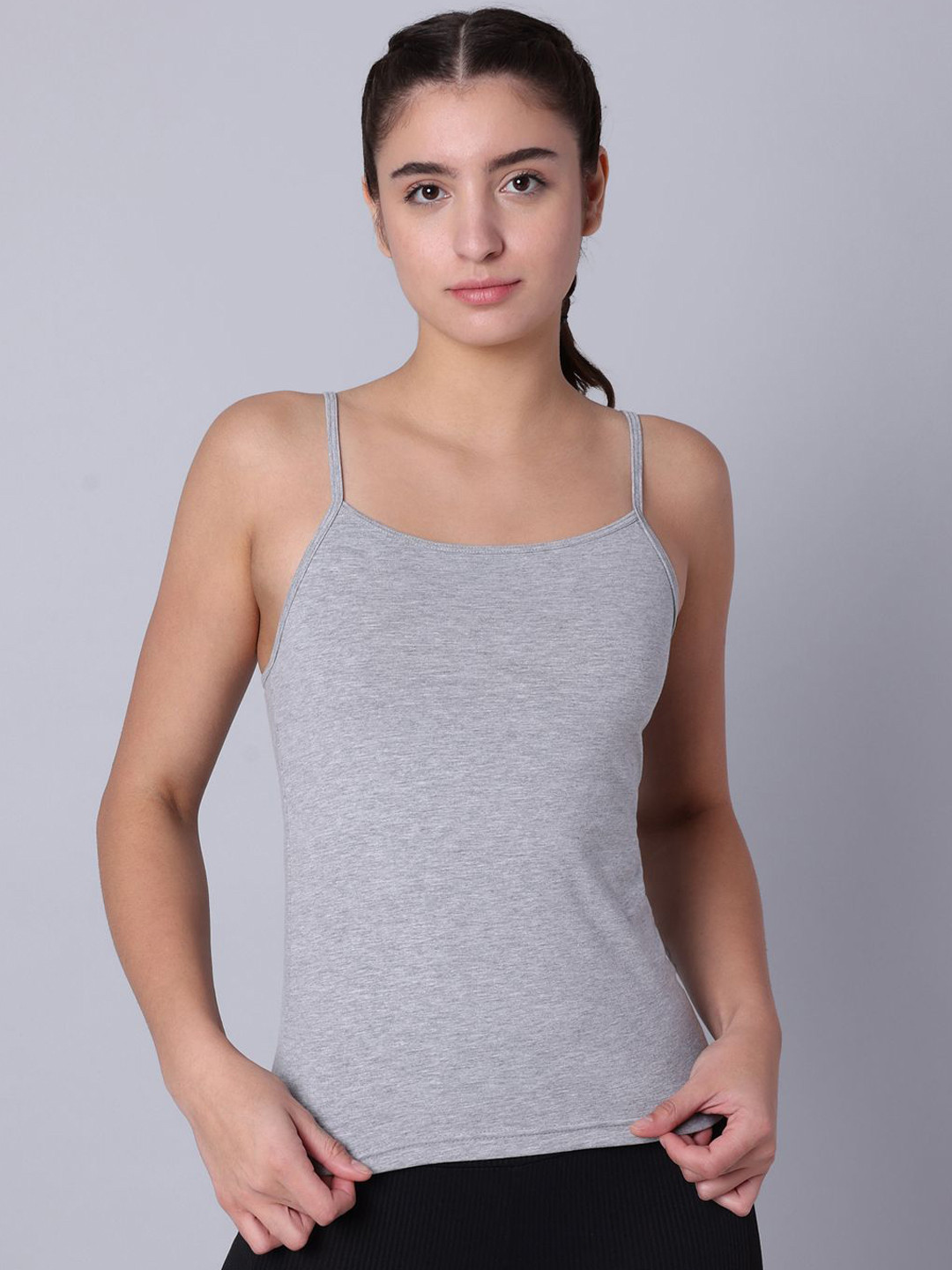 

Sillysally Women Shoulder Straps Non Padded Camisoles, Grey melange