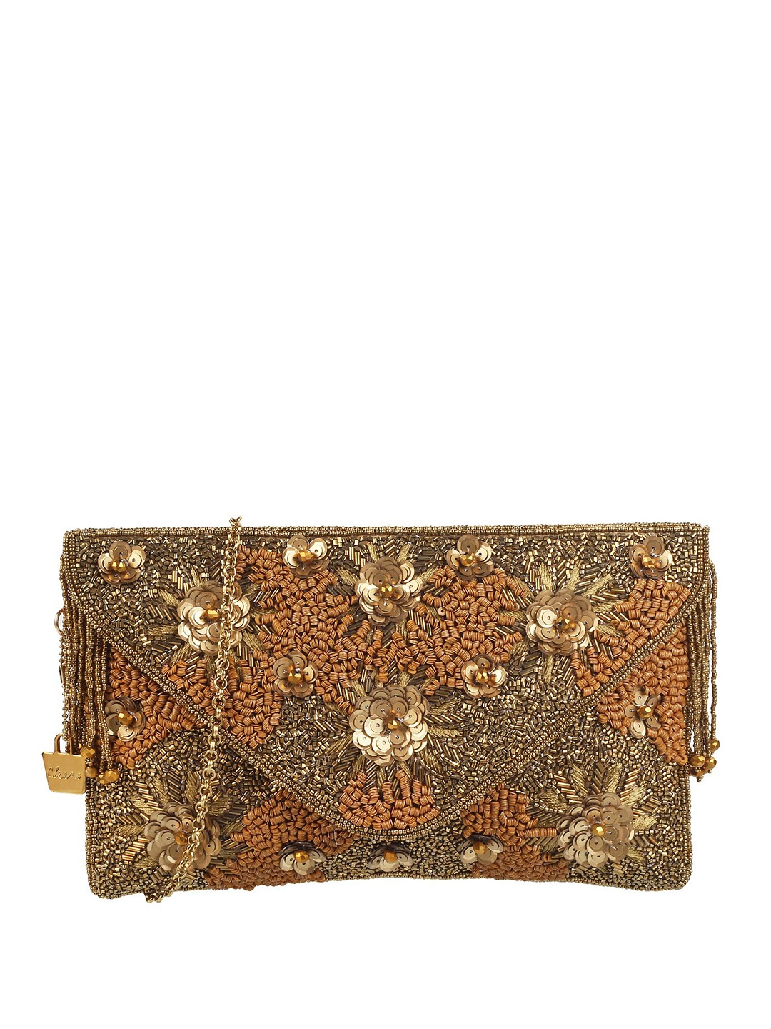 

Cheemo Embellished Envelope Clutch, Yellow