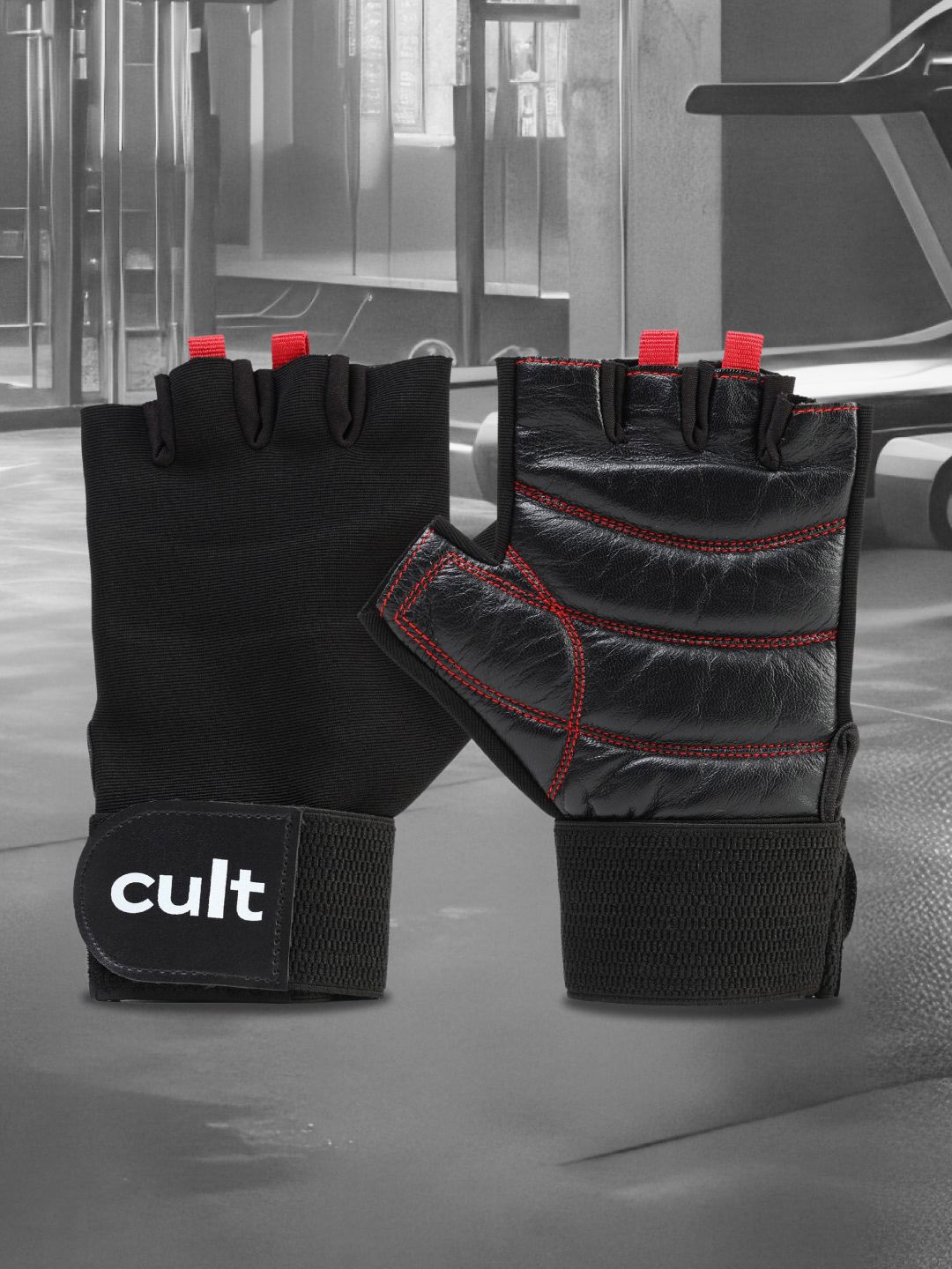 

CULT Unisex Leather Sport Gloves, Black
