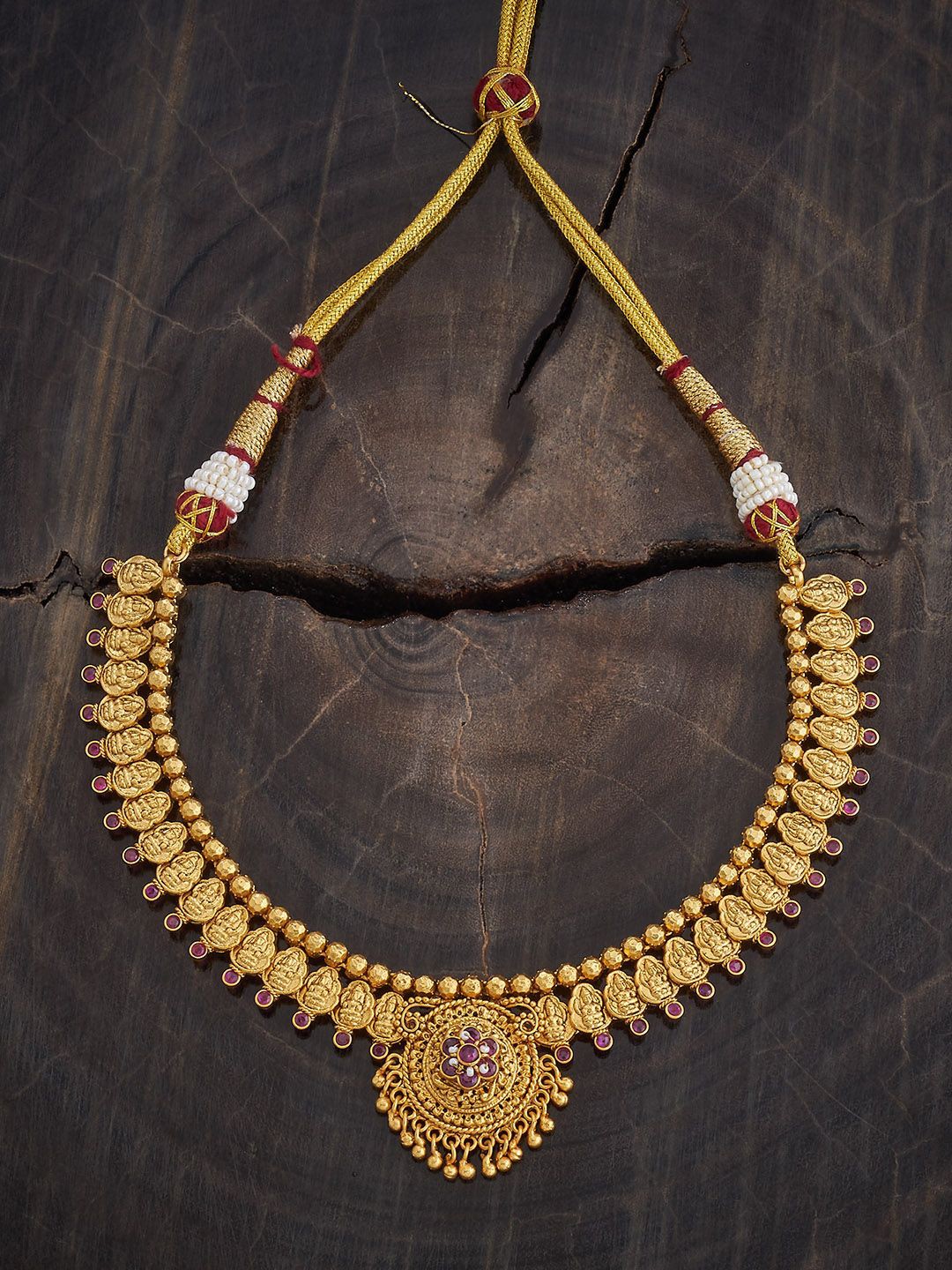 

Kushal's Fashion Jewellery Gold-Plated Antique Necklace
