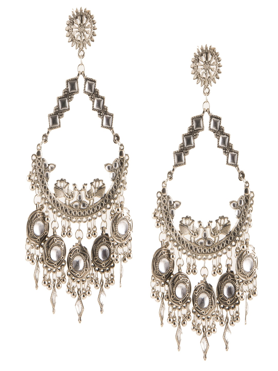 

Styled Diva Contemporary Drop Earrings, White